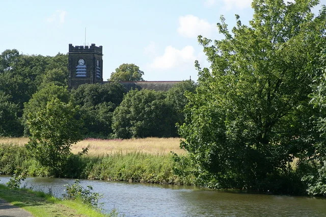 St Andrew’s Church and the canal — local landmark in Maghull