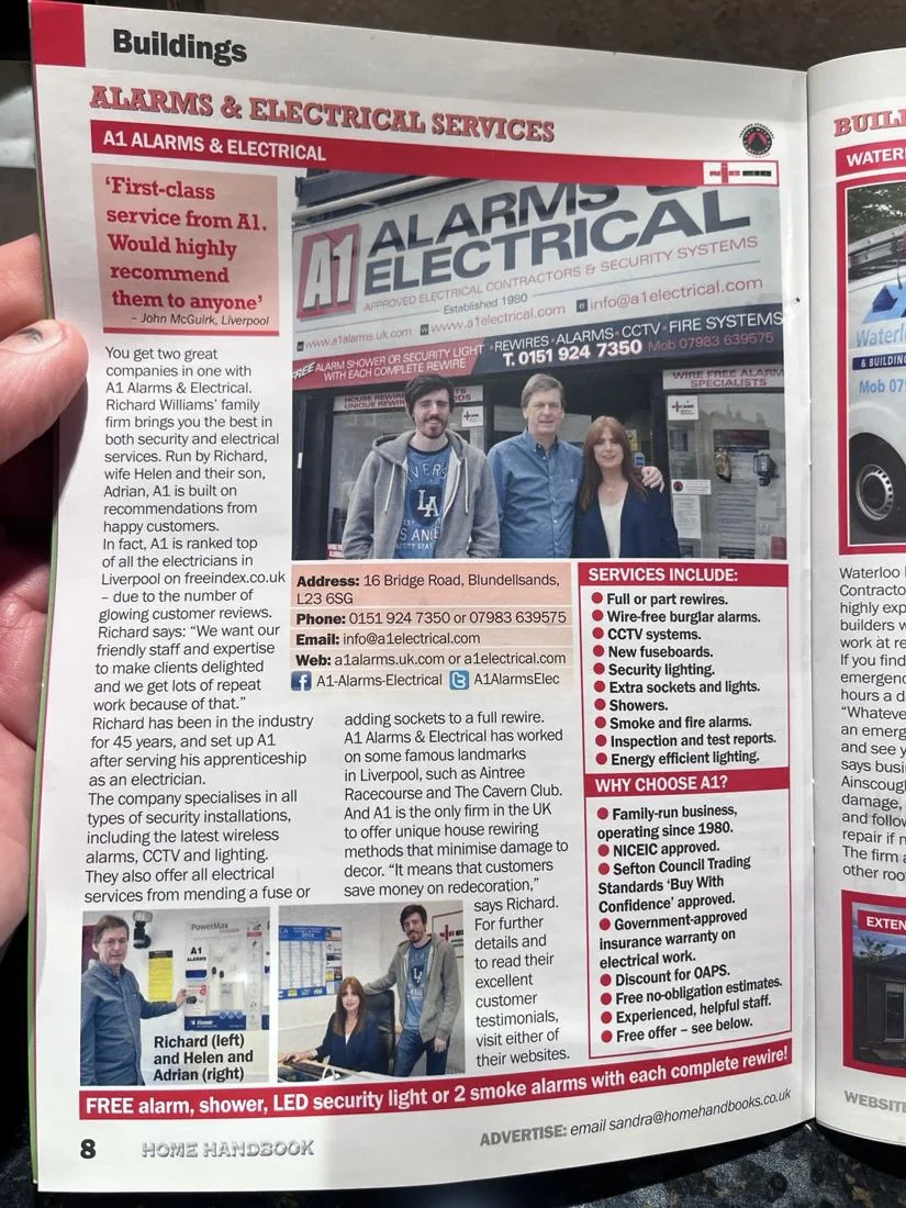 Original historical Home Handbook article about A1 Alarms and Electrical